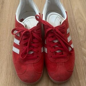 adidas red gazelle gum sole